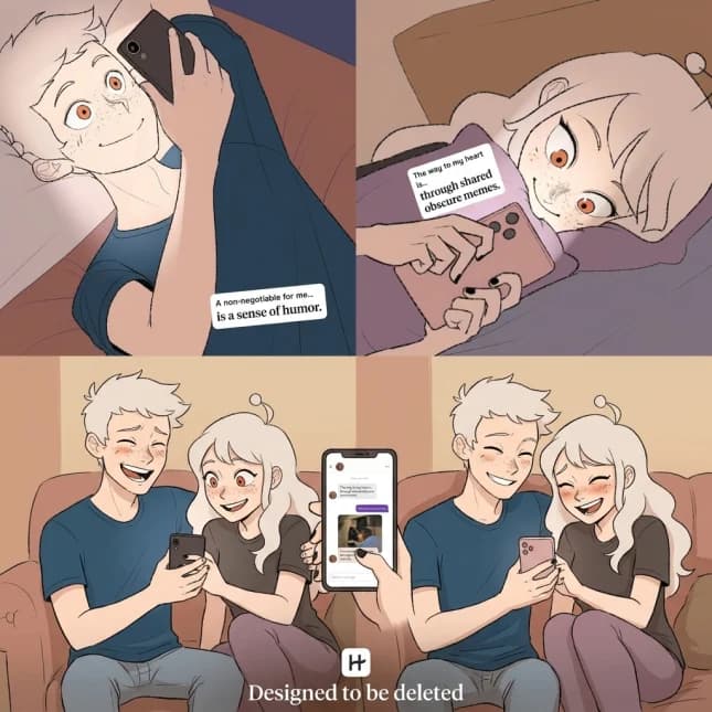 Anime-style app chat meme example from a recurring app mission