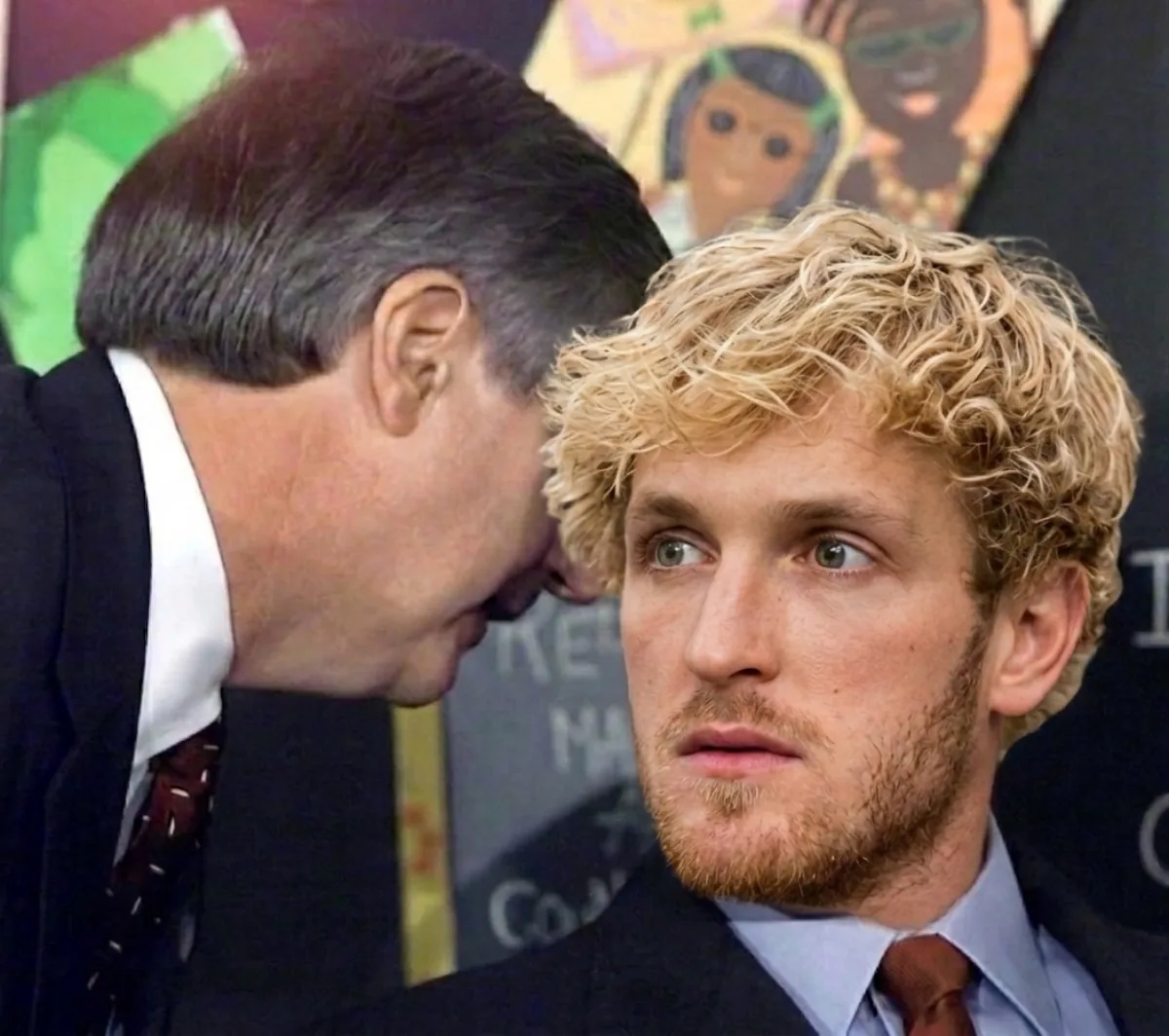 Logan Paul whisper face swap meme example from a recurring creator mission