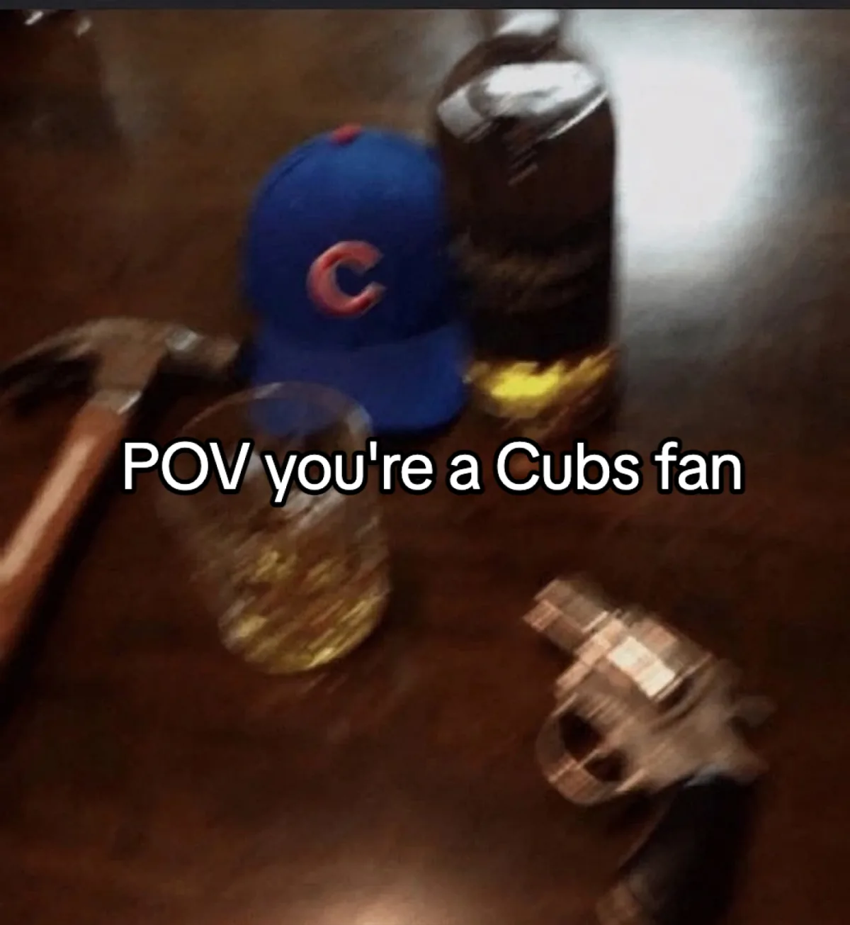 Chicago Cubs fan POV meme example from a recurring sports mission