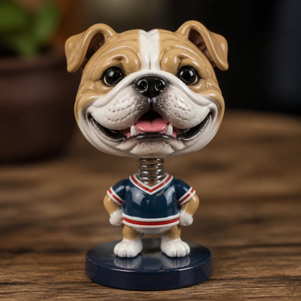 Bulldog given a sports-mascot bobblehead body