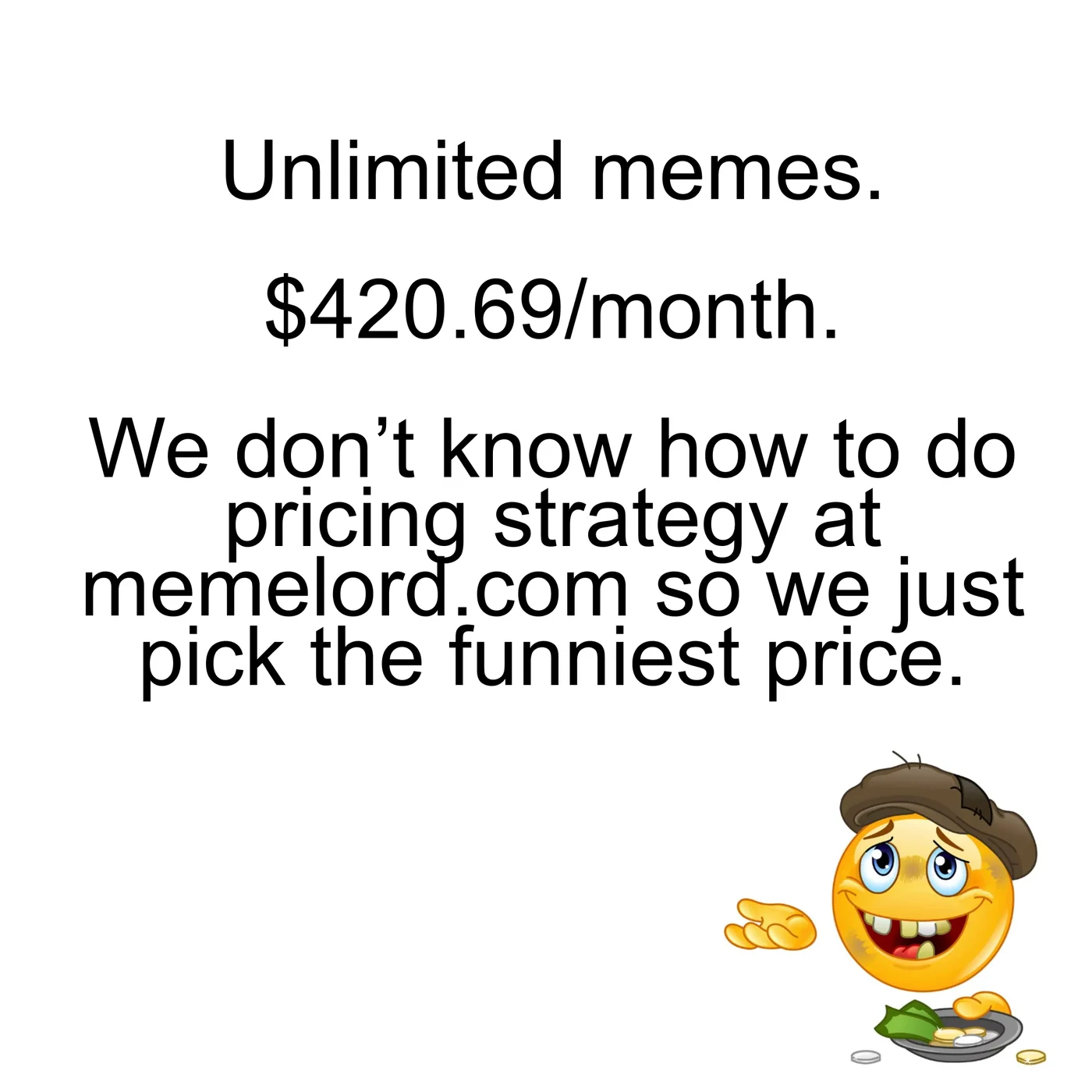 Example logo meme ad showing absurd meme-native positioning