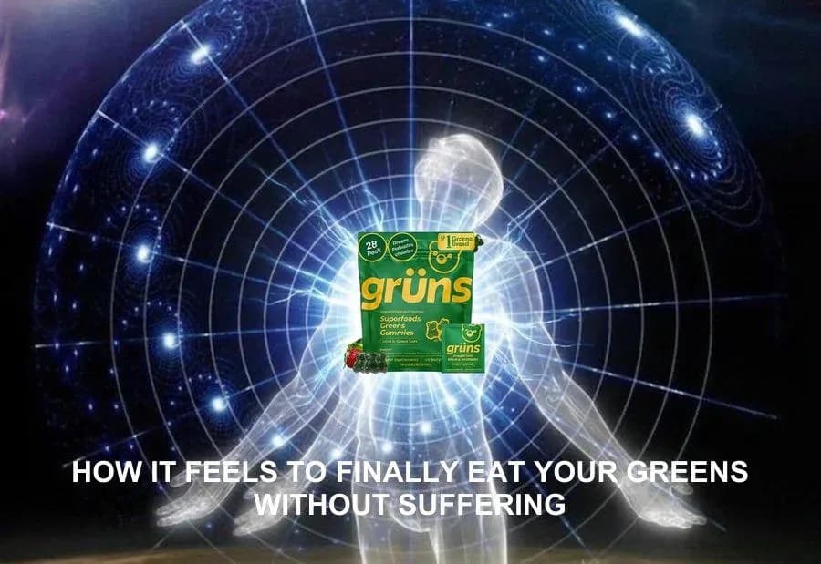 Grüns meme ad example with the product built into a viral meme format