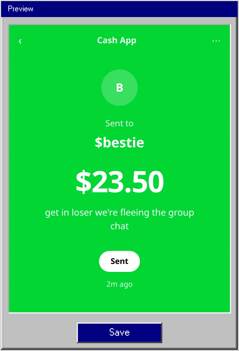 Fake Cash App Notification Generator example 2