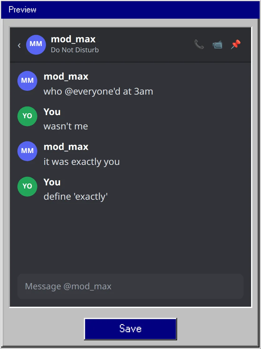 Fake Discord Message Generator example 3