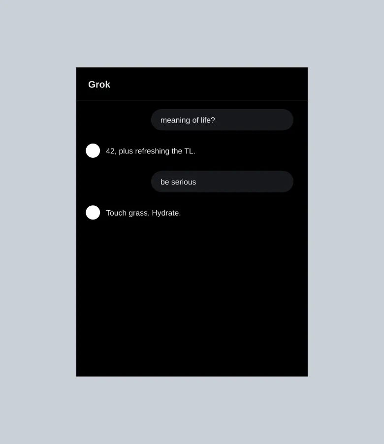 Fake Grok Conversation Generator example 1