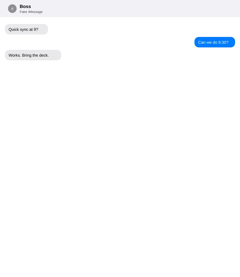 Fake iMessage Generator example 2