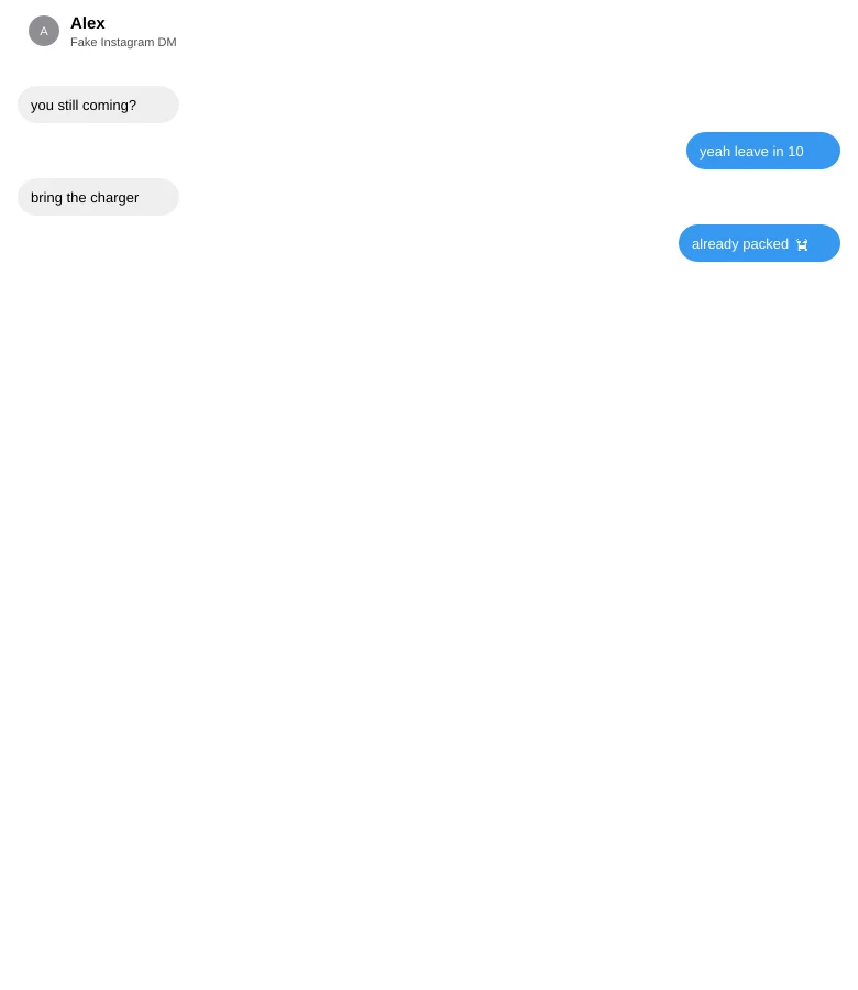 Fake Instagram DM Generator example 1