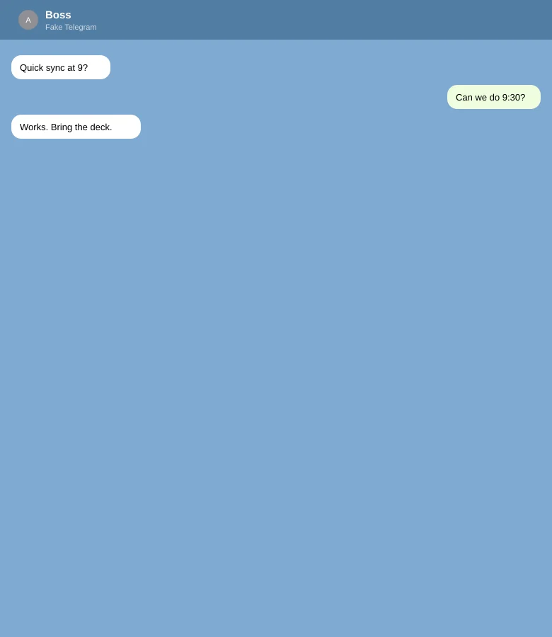 Fake Telegram Chat Generator example 2