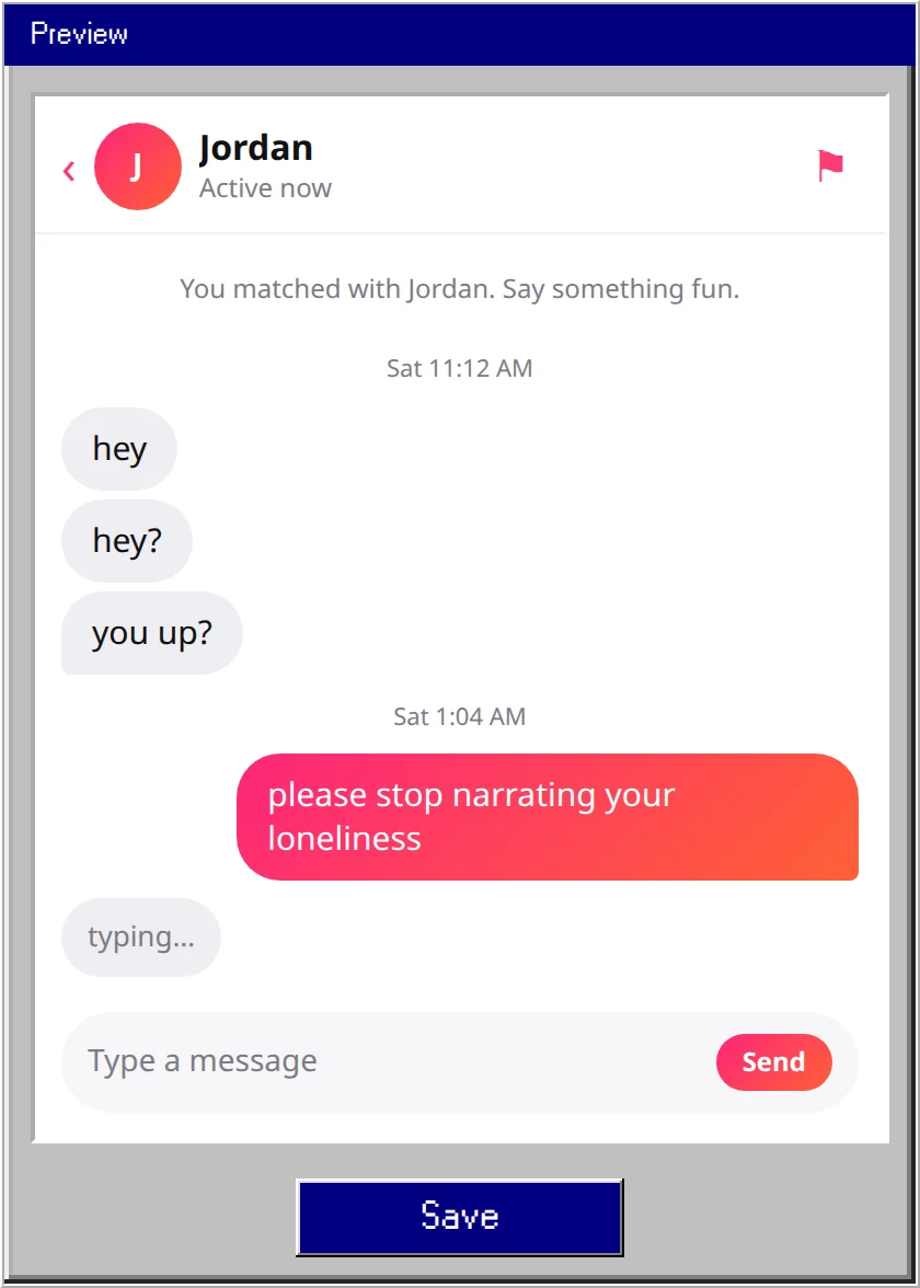 Fake Tinder Chat Generator example 2