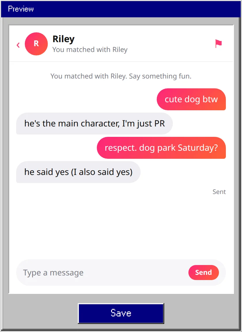 Fake Tinder Chat Generator example 3
