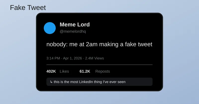 Fake Tweet Generator example 2