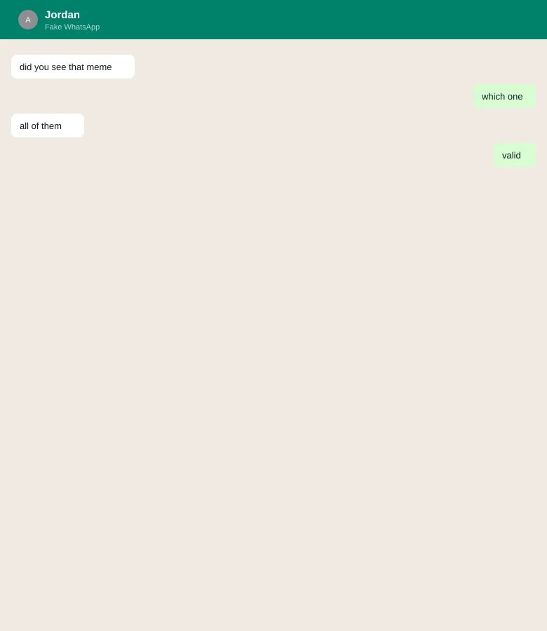 Fake WhatsApp Chat Generator example 3